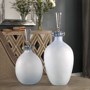 Leah Bottles S/2 Blue
